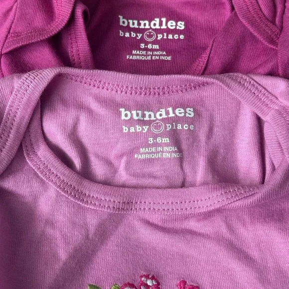 4/$16 Pink and Purple Baby Onesie Set 4 pieces Brand New - Picture 8 of 8